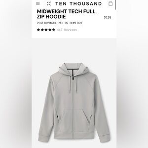 Ten Thousand MIDWEIGHT TECH FULL ZIP HOODIE M